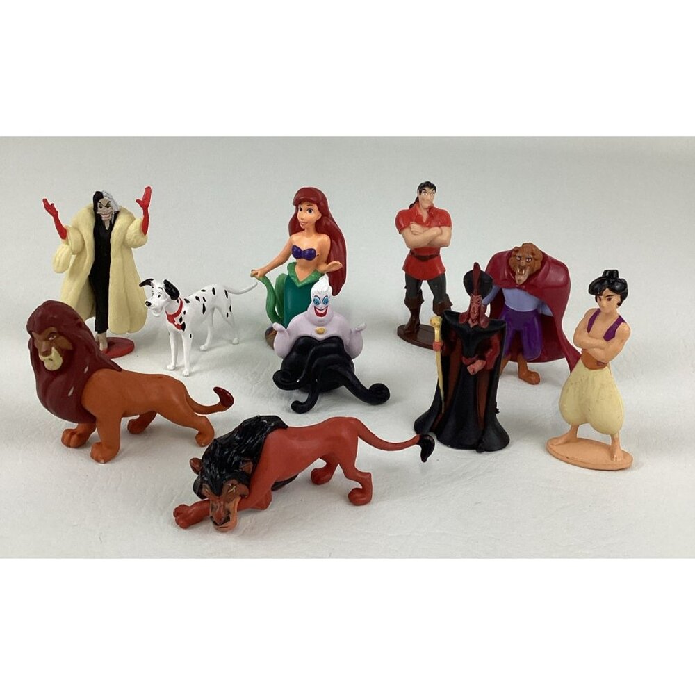 Disney Heroes Villains Figures Topper Lot Cruella Aladdin Lion King Ursula Scar